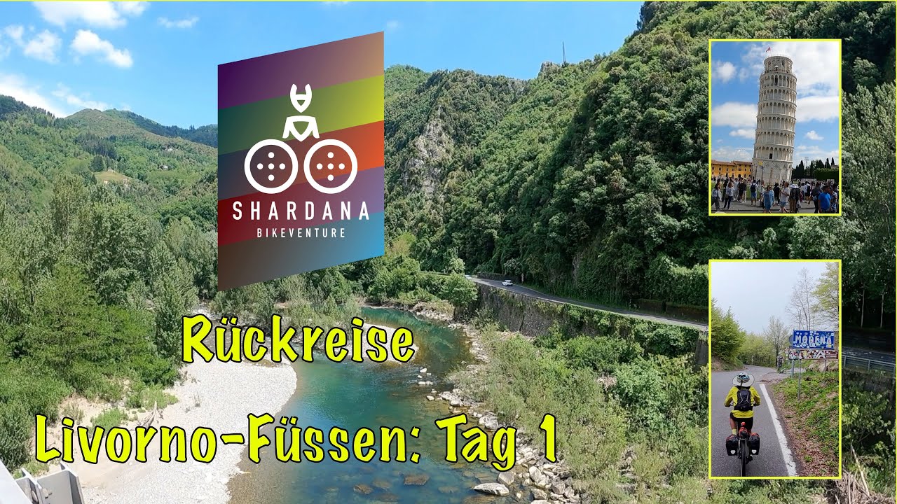Rückreise Livorno - Füssen: Tag 1 - von Livorno über Pisa und Lucca bis San Pellegrino in Alpe