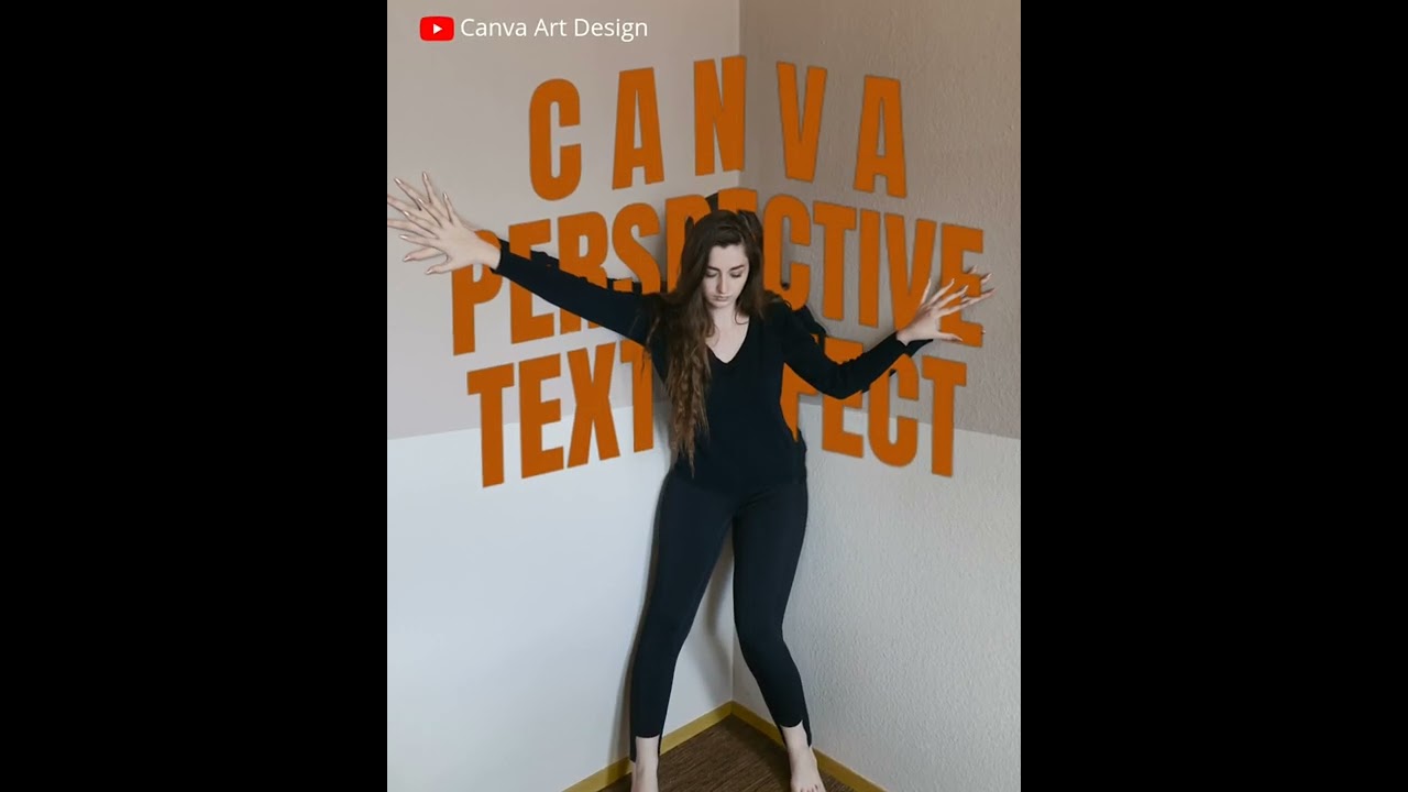 the result of Using Perspective text effect in Canva #shorts #texteffect #canva