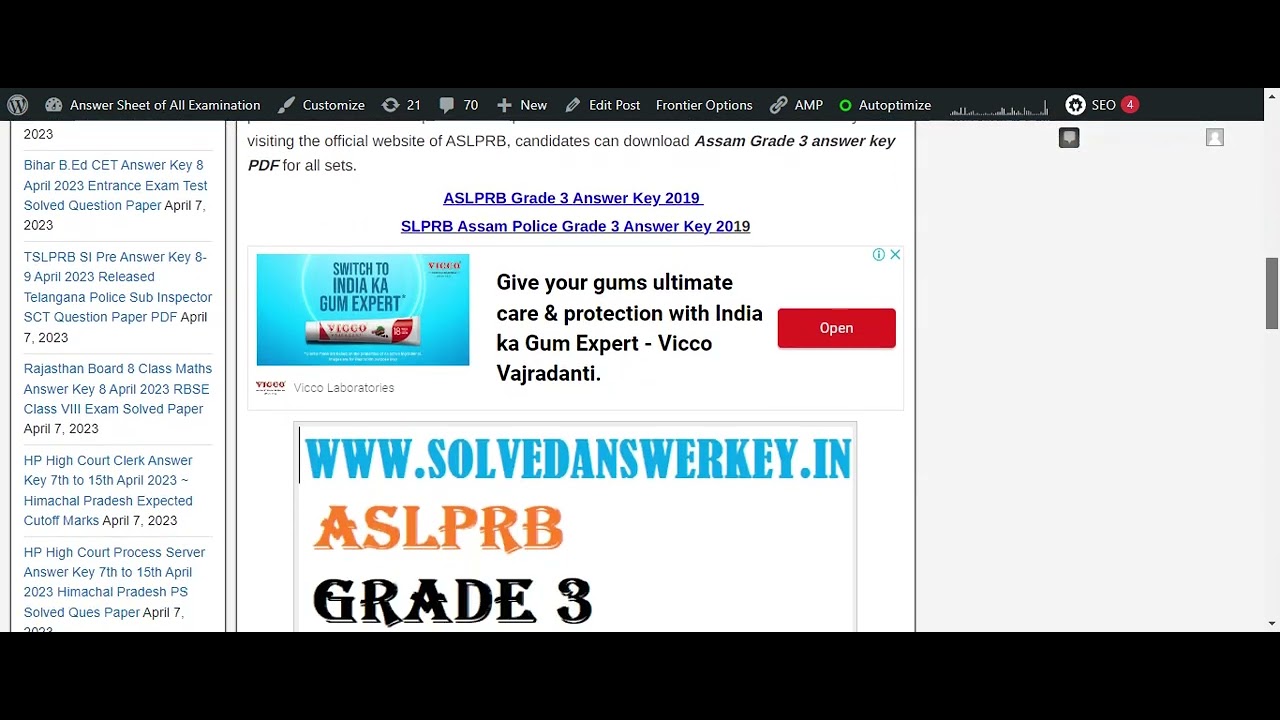 9 April Assam SLPRB Excise Constable Answer Key 2023 Download Website Link Below in Description