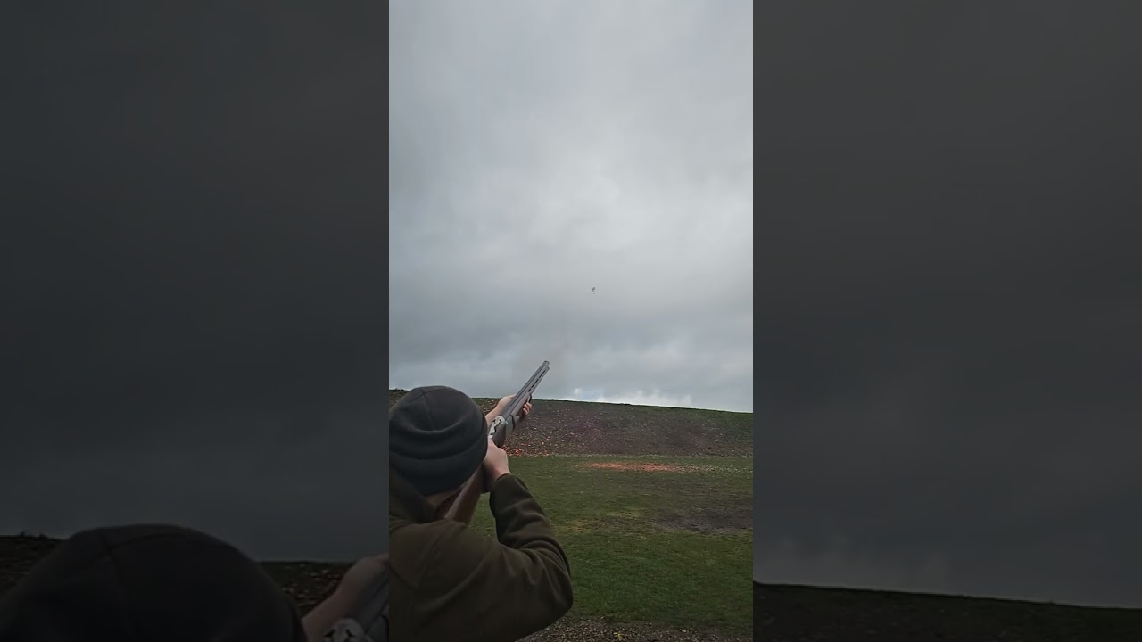 slowmo busting a left to right crosser #reels #slowmo #shotgun #shooting #shooting