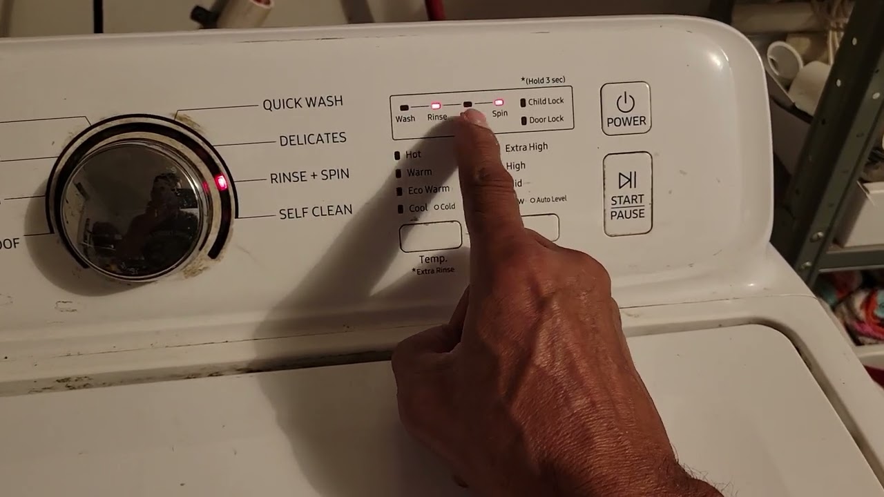 Samsung self clean washer..how to reset and fix rinse cycle