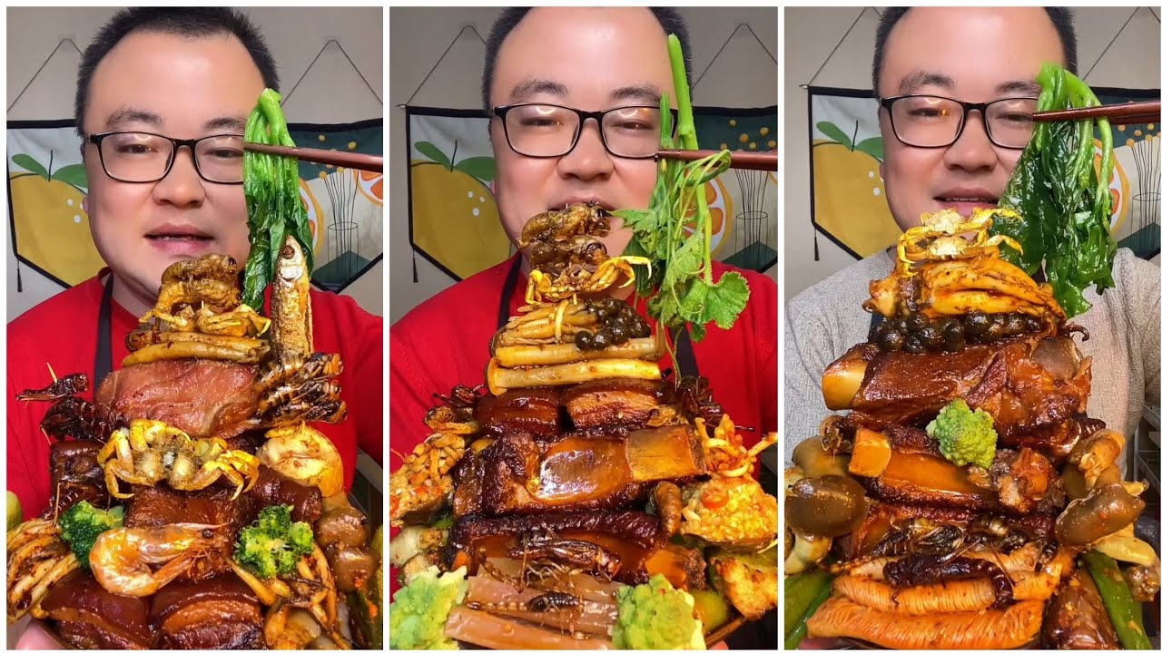 Mukbang#92 :Eat belly pork, 😋😋 Fried skewers. Noodles 🍜🍜#belly #mukbang #bellyyummyfood 
