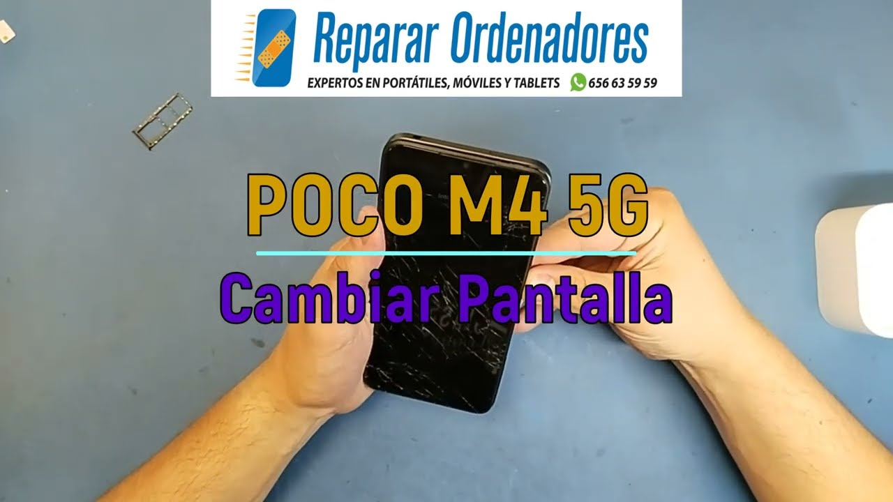 POCO M4 5G - Como cambiar la pantalla original en Reparar Ordenadores