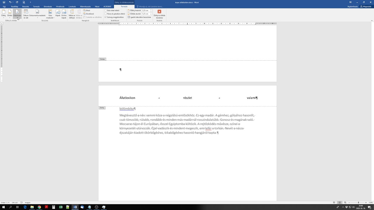 fejléc lábléc oldalszámozás wordben