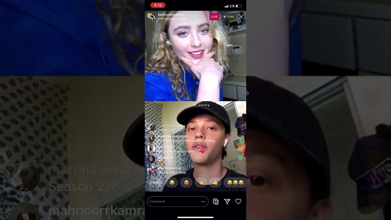 Kathryn Newton & Jacques Colimon Instagram Live Part 1