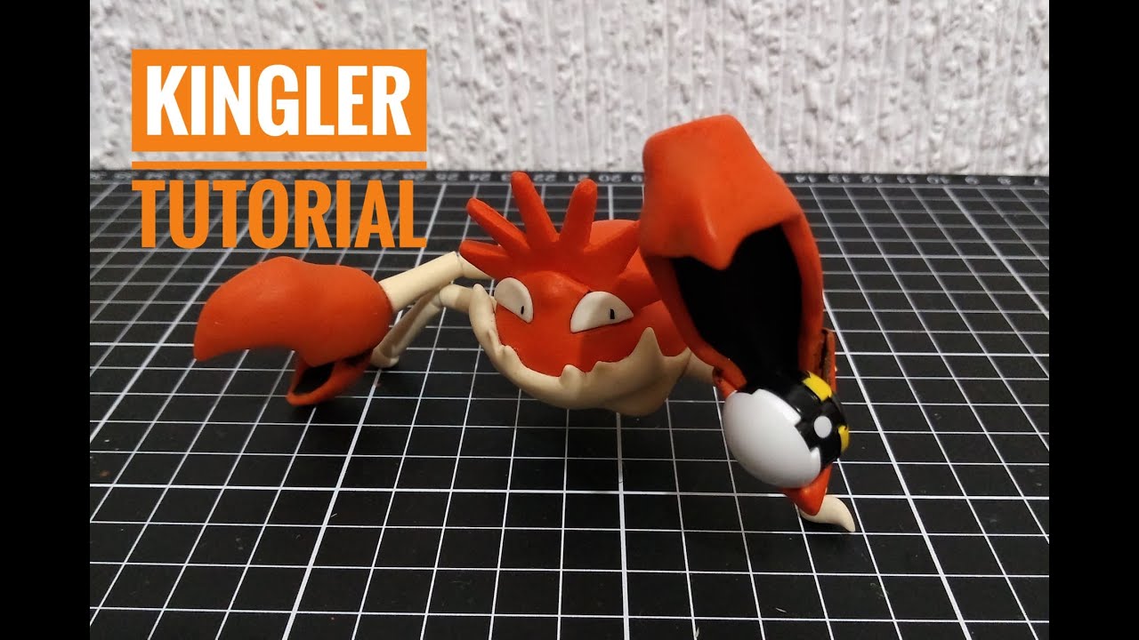 Como hacer a Kingler Pokemon Porcelana Fría Tutorial / How to make Kingler polymer clay tutorial