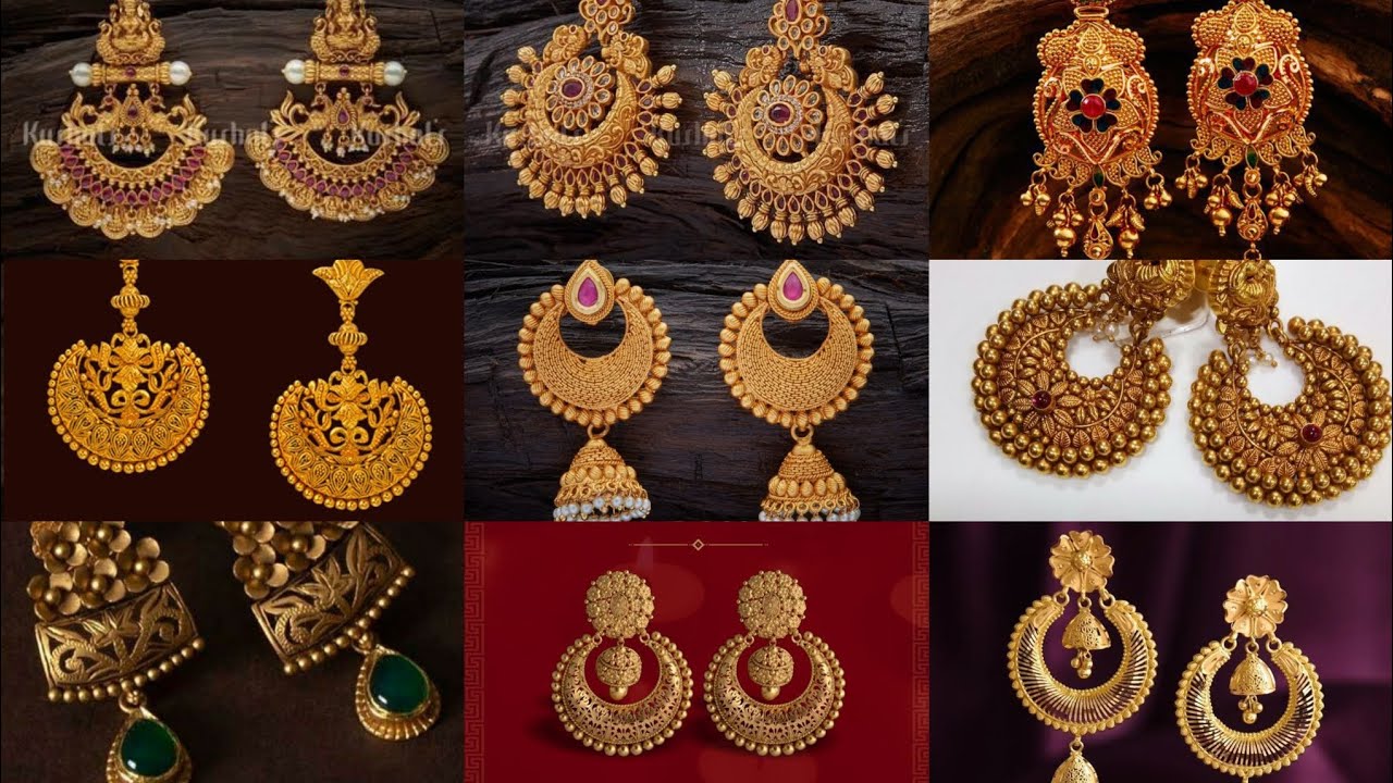 Heavy gold earrings for brides/parties | stylish latest heavy earring designs for women's #earrings