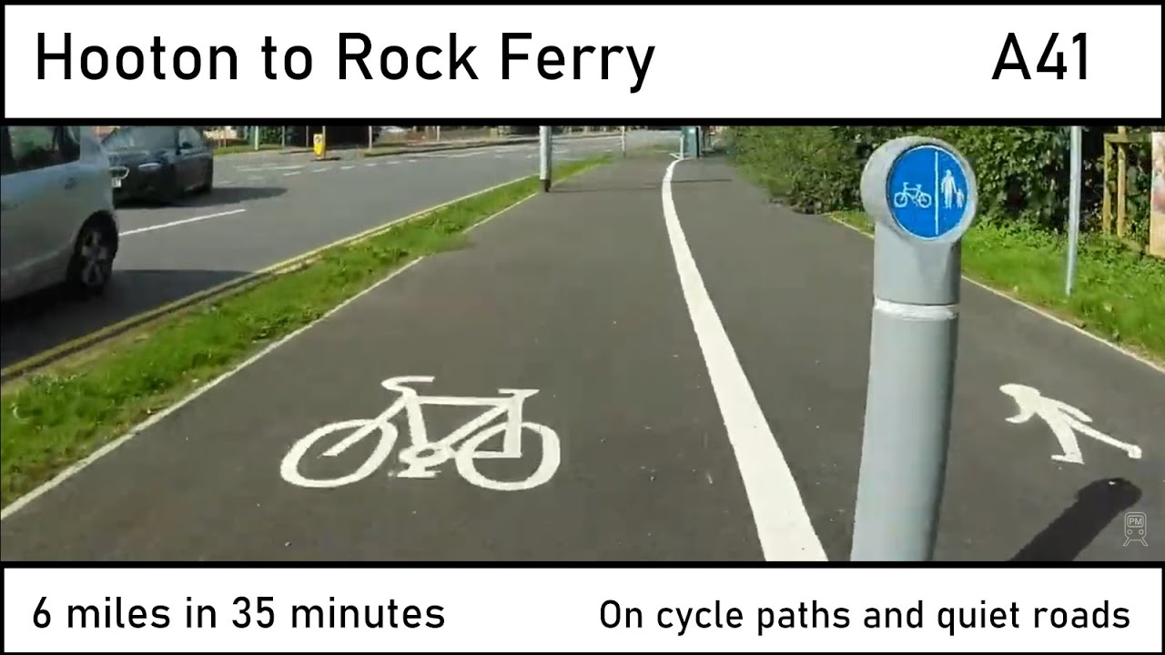 How to Cycle from Hooton to Rock Ferry on A41 Cycle Tracks and Quiet Roads | Wirral Bike Ride