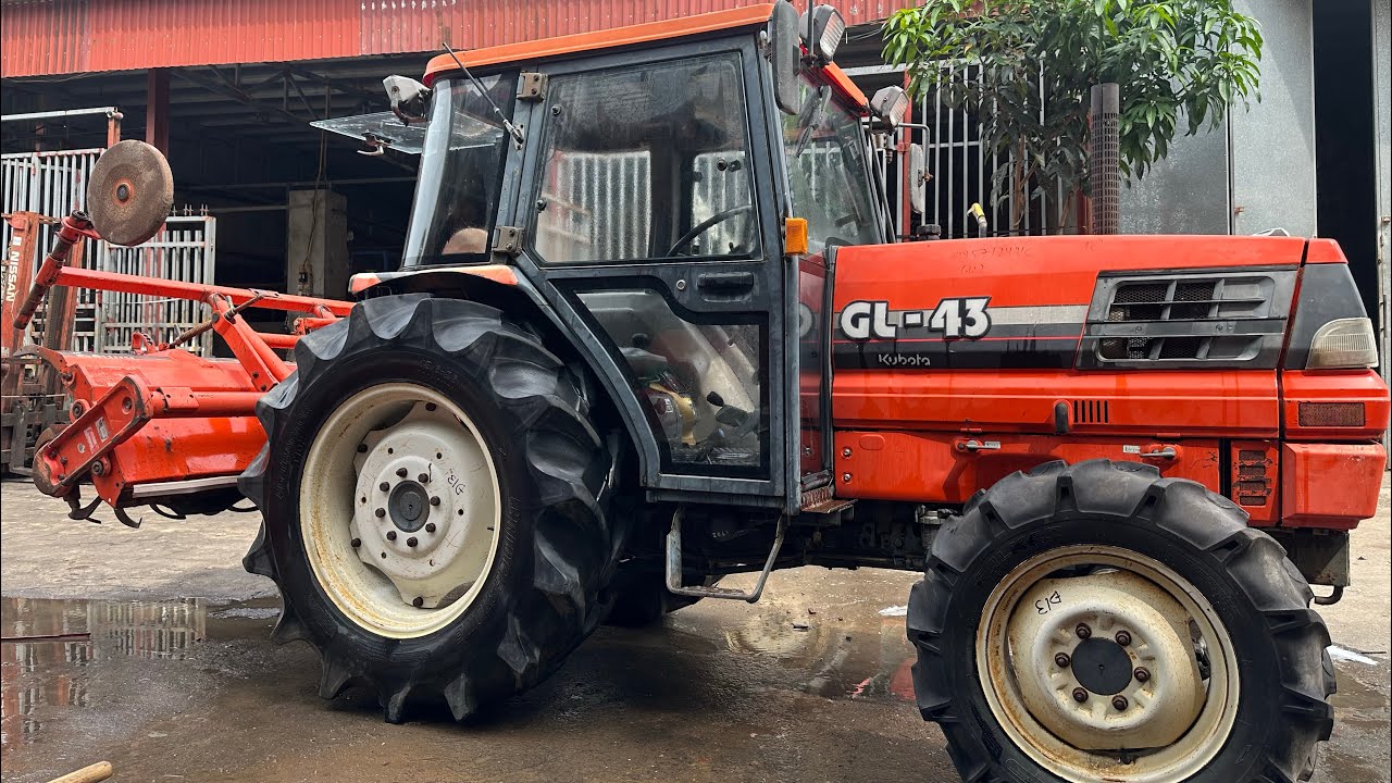 (Đã Bán)Máy cày Kubota Gl43 carbin điều hoà kèm xới 1m8 Hàng Bãi nguyên bản