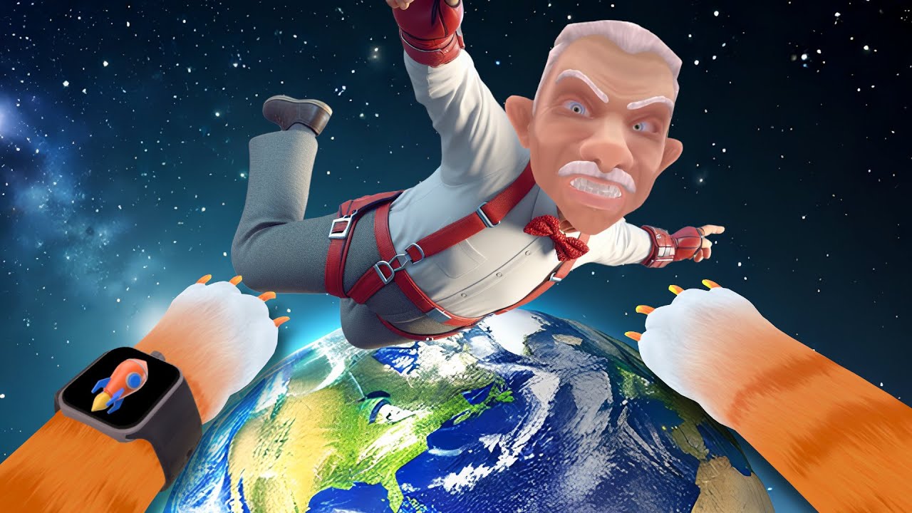 CRAZY Cat Fly's GRANDPA To SPACE! - I Am Cat VR