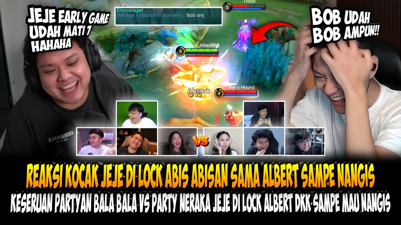 GILA SERU PARAH ALBERT FULL LOCK JEJE ADRIEL SAMPE MAU NANGIS?! KESERUAN BALA BALA VS PARTY NERAKA!!