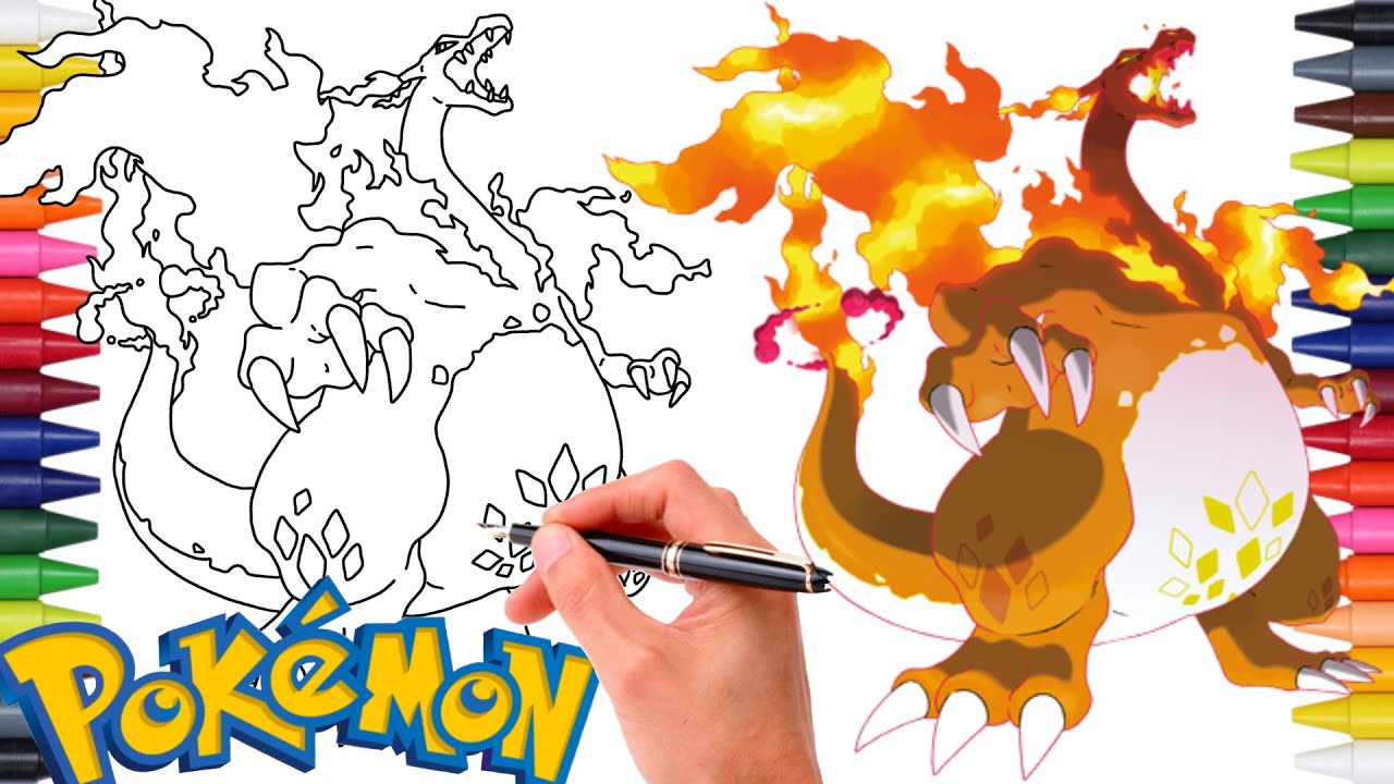 Comment Dessiner LE POKÉMON DRACAUFEU GIGAMAX (Gigantamax Charizard) ! | Pokemon Evolution