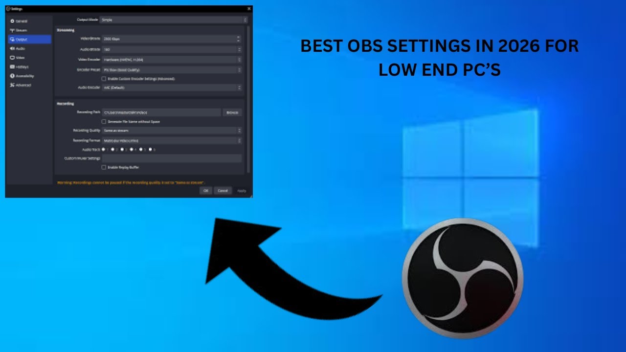 BEST OBS Settings 2026 🔥 | Smooth Streaming on LOW-END PCs (No Lag!)