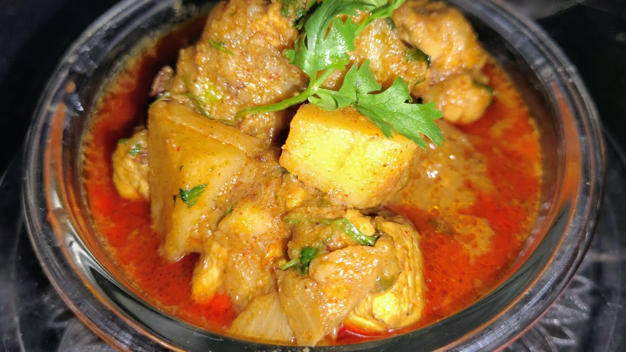 Картофельное карри с курицей / Простой и легкий рецепт /