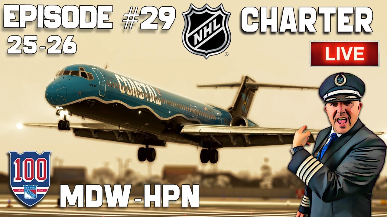 Realistic NHL Charter Flight | MD-80 | Chicago → New York