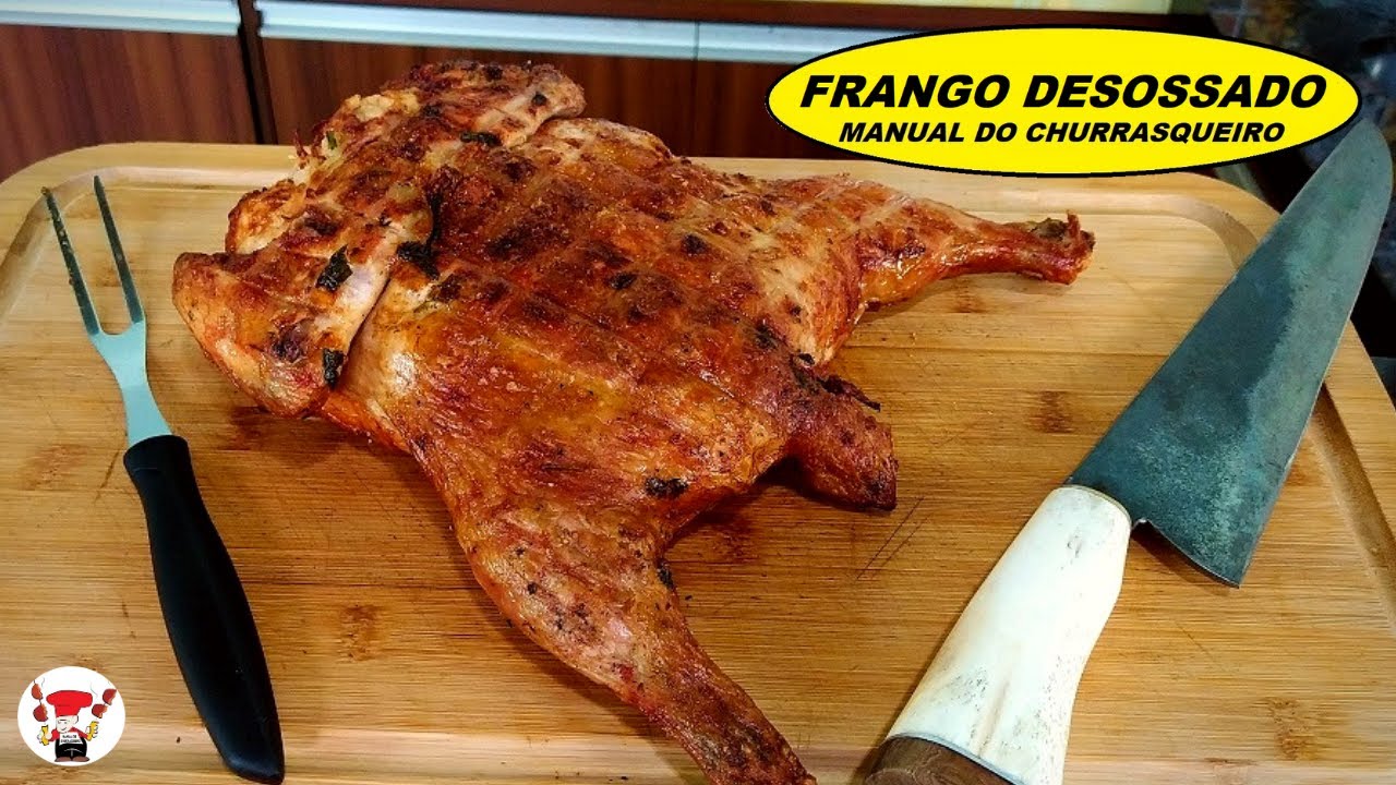 Frango Inteiro Desossado Recheado Churrasco Delicioso Perfeito
