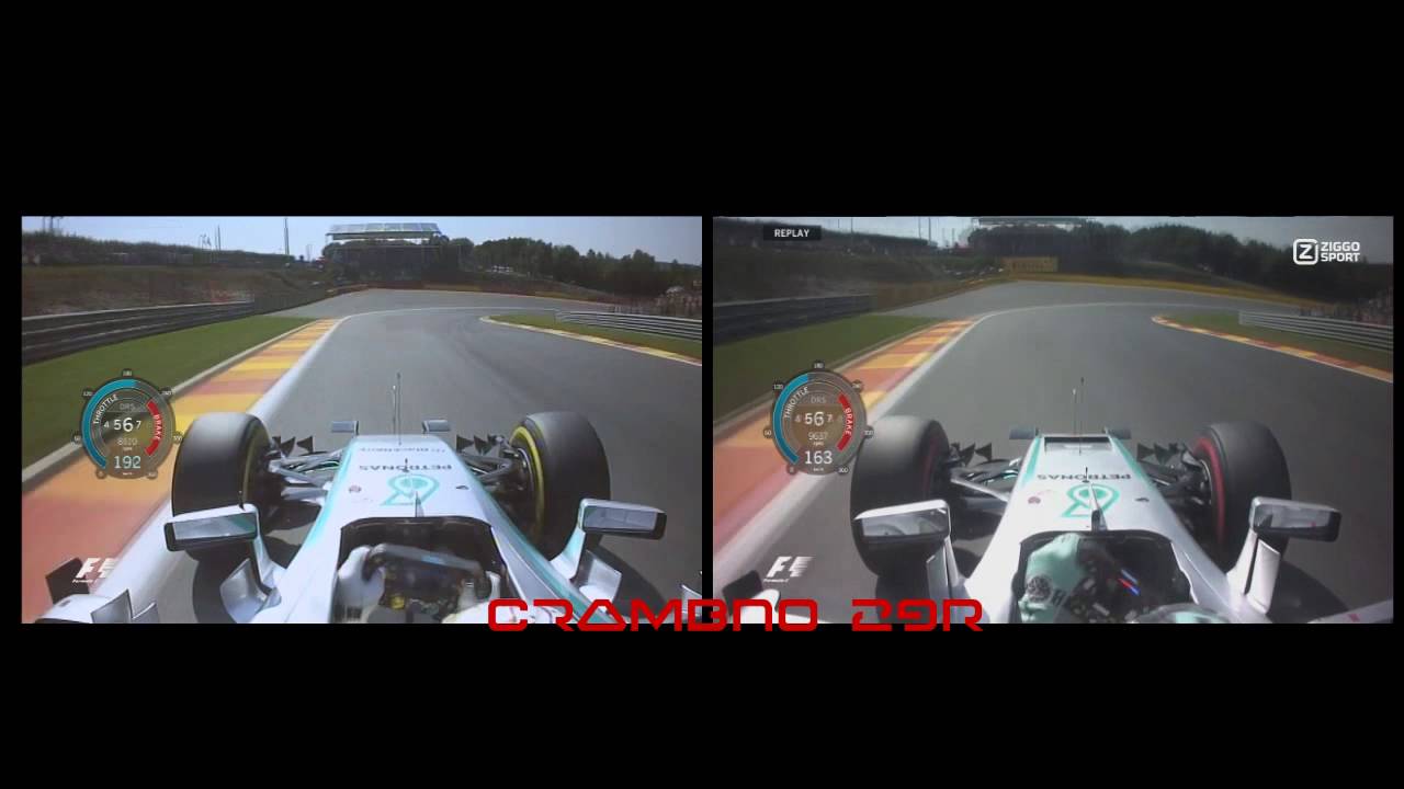 F1 Belgian GP 2015 & 2016 Onboard Pole Lap Comparison