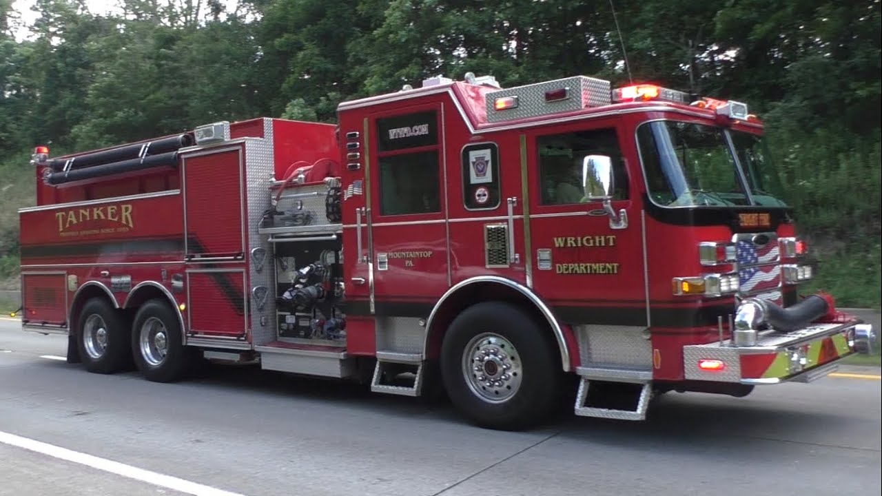 Wright Fire Dept Engine 16 & Tanker 18, Dorrance Fire Engine 6 & Nuangola Fire Engine 1 Responding