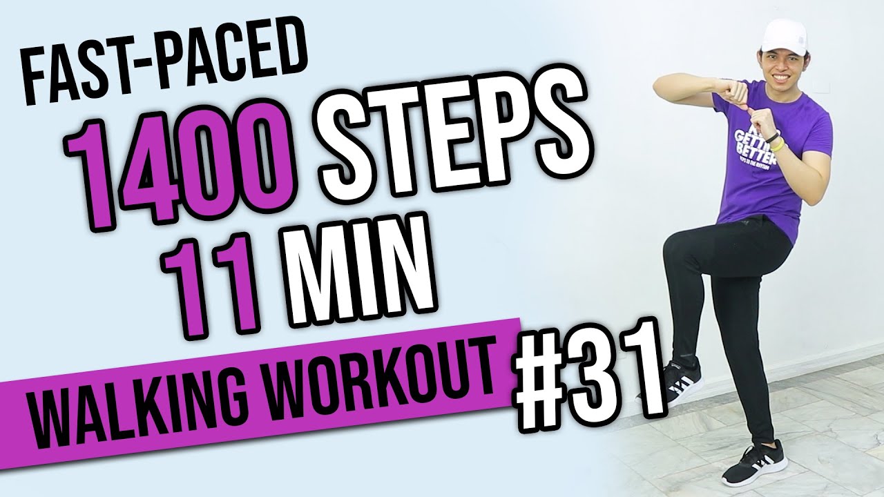 Fast-Paced Workout &bull;  11 Min. POP MUSIC &bull; 1400 Steps &bull; Indoor Walking Workout #31 &bull; Keoni Tamayo