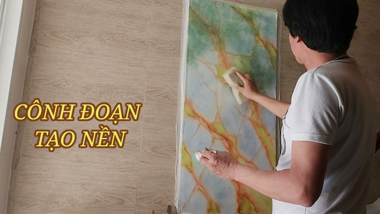 Hướng dẫn chi tiết vẽ sơn giả đá cẩm thạch cho các bạn đam mê bài 3 | painted marble imitation