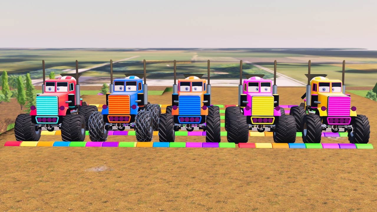 Flatbed McQueen | Transportation with Truck – Color Cars Challenge #35