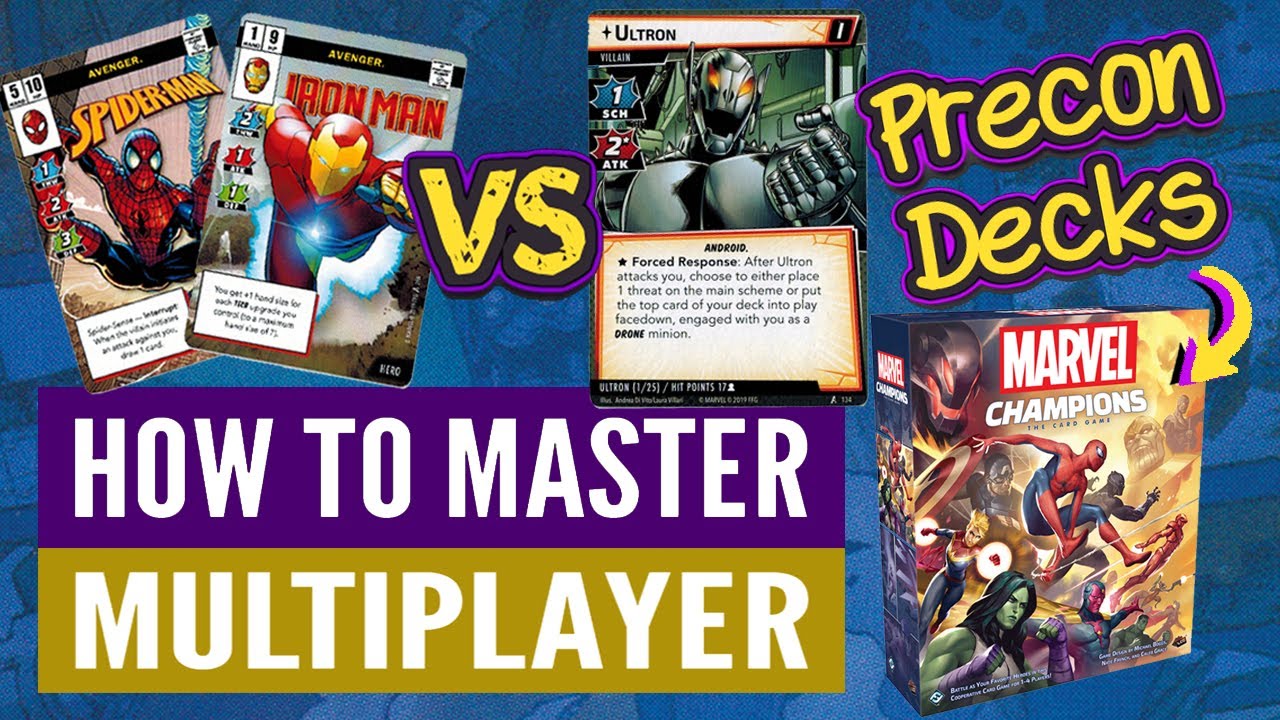 How to Play MARVEL CHAMPIONS MULTIPLAYER: 🔴 Iron Man 🟡 Spider-Man vs Ultron