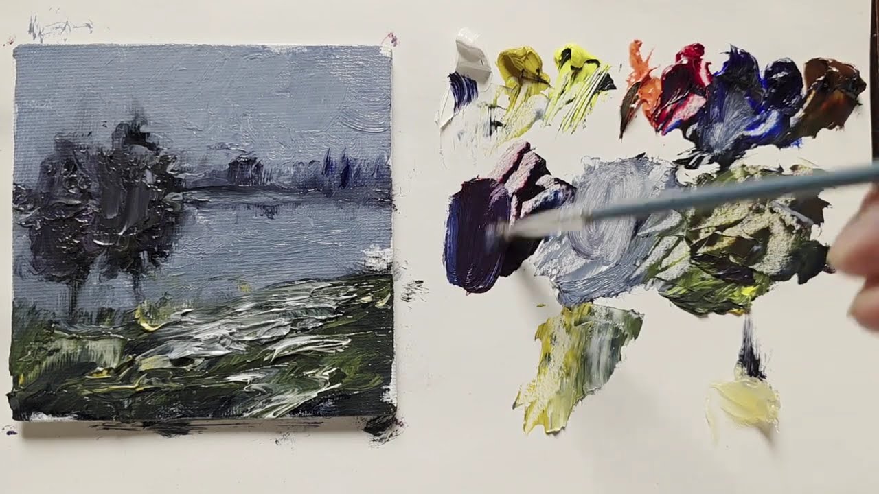 Moonlit Night Landscape in Oils | Simple Alla Prima Painting (4x4)