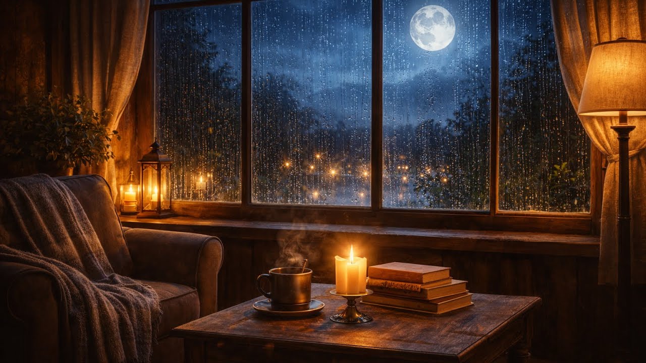 Rain Sounds by the Window 🌧️ Cozy Night for Sleep, Relax & Study (8 Hours) 4k