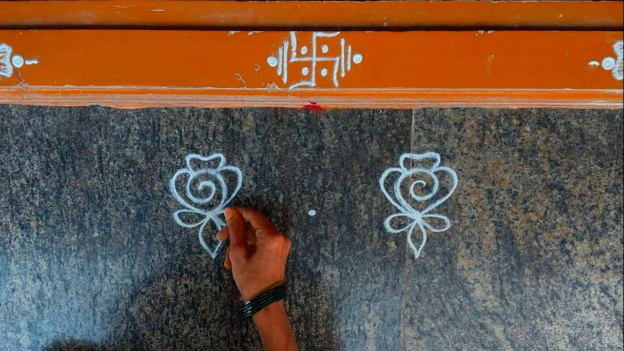 🍀 Simple border rangoli design 🍀 Lotus rangoli 🍀 Friday rangoli 🍀 3 dots rangoli
