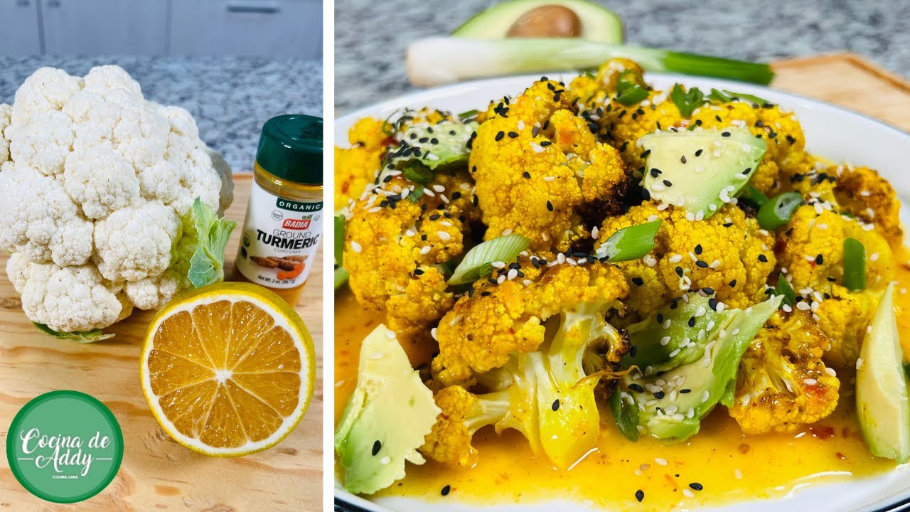 Sin Grasa Ni azúcar Adios Kilos Extra. COLIFLOR A LA NARANJA. Almuerzo o Cena apta P/Diabetes | Addy
