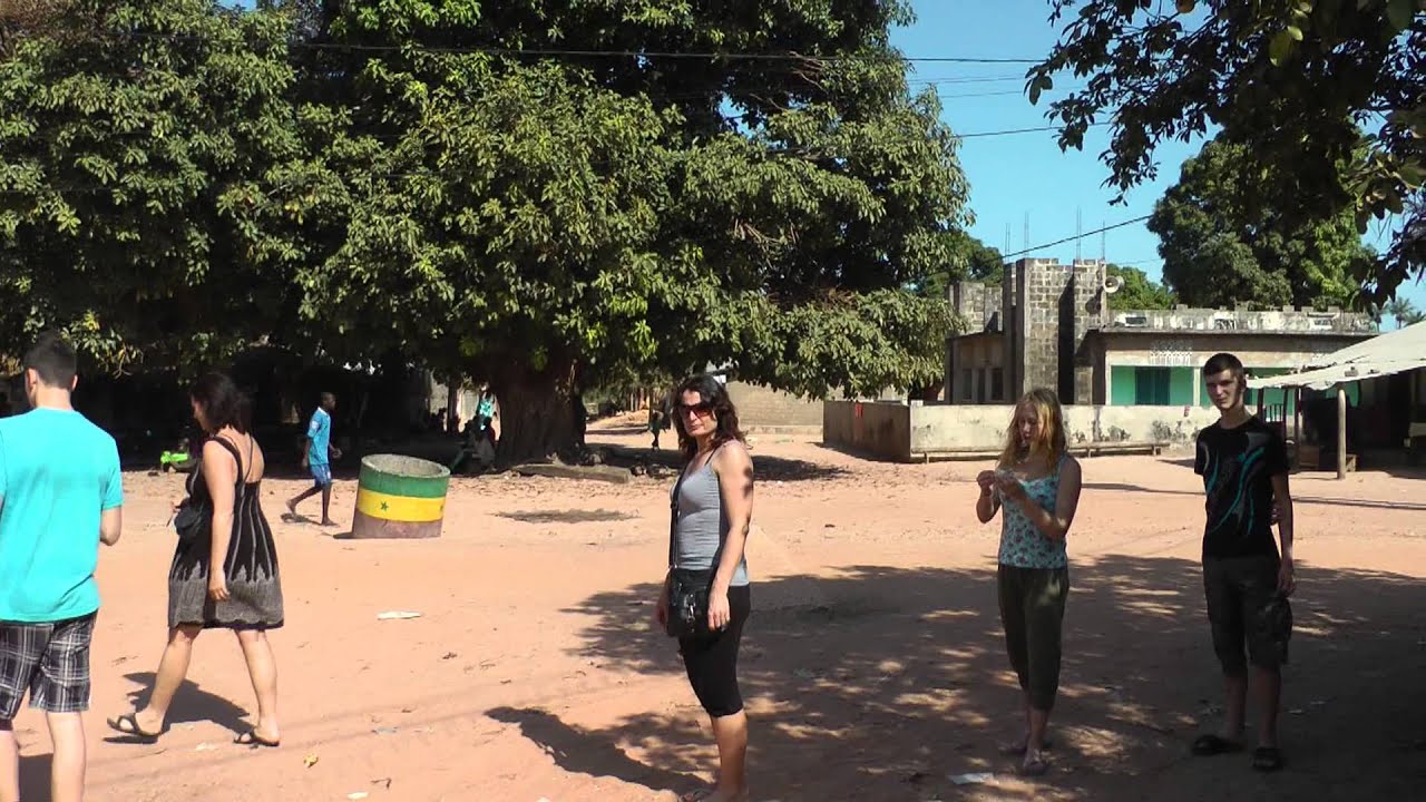 Centrum en markt van Abene, Senegal