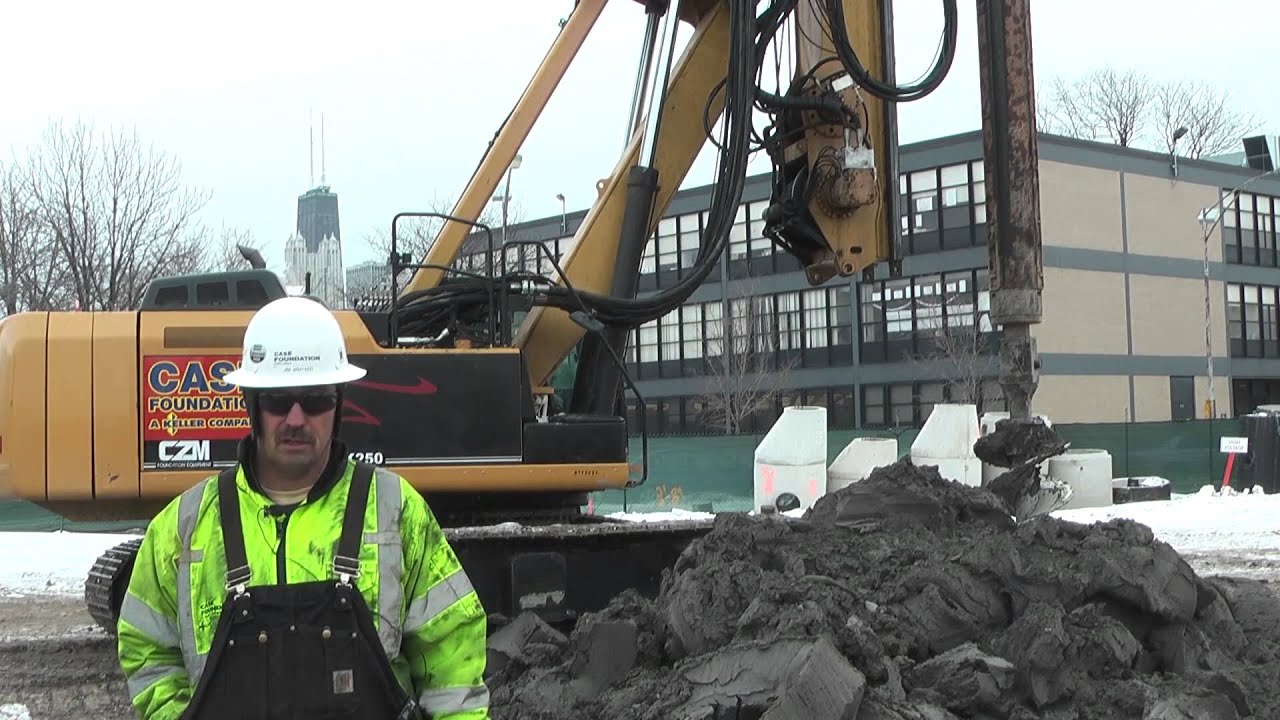Cat® Excavators | Base For Drill Rigs Installing High Rise Foundations