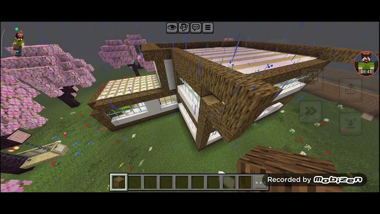 Mostrando minha mansão no Minecraft 