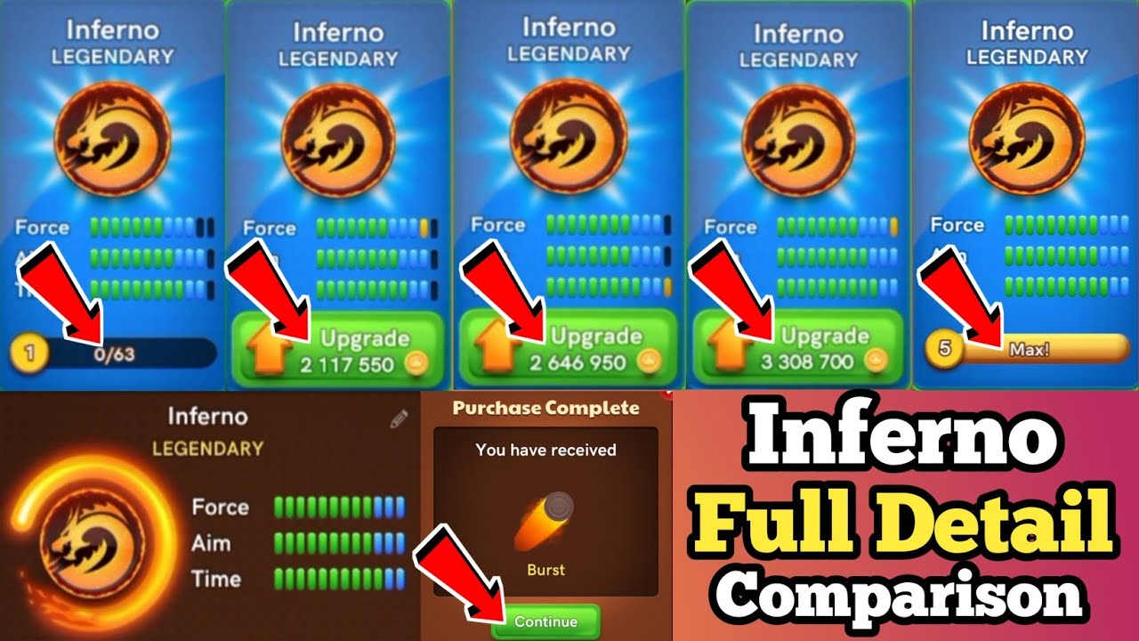Inferno Striker Full Max New Trick🔥||Inferno Striker Full Compare🔥||#CarromPool🔥|Carrom Pool Tricks🔥