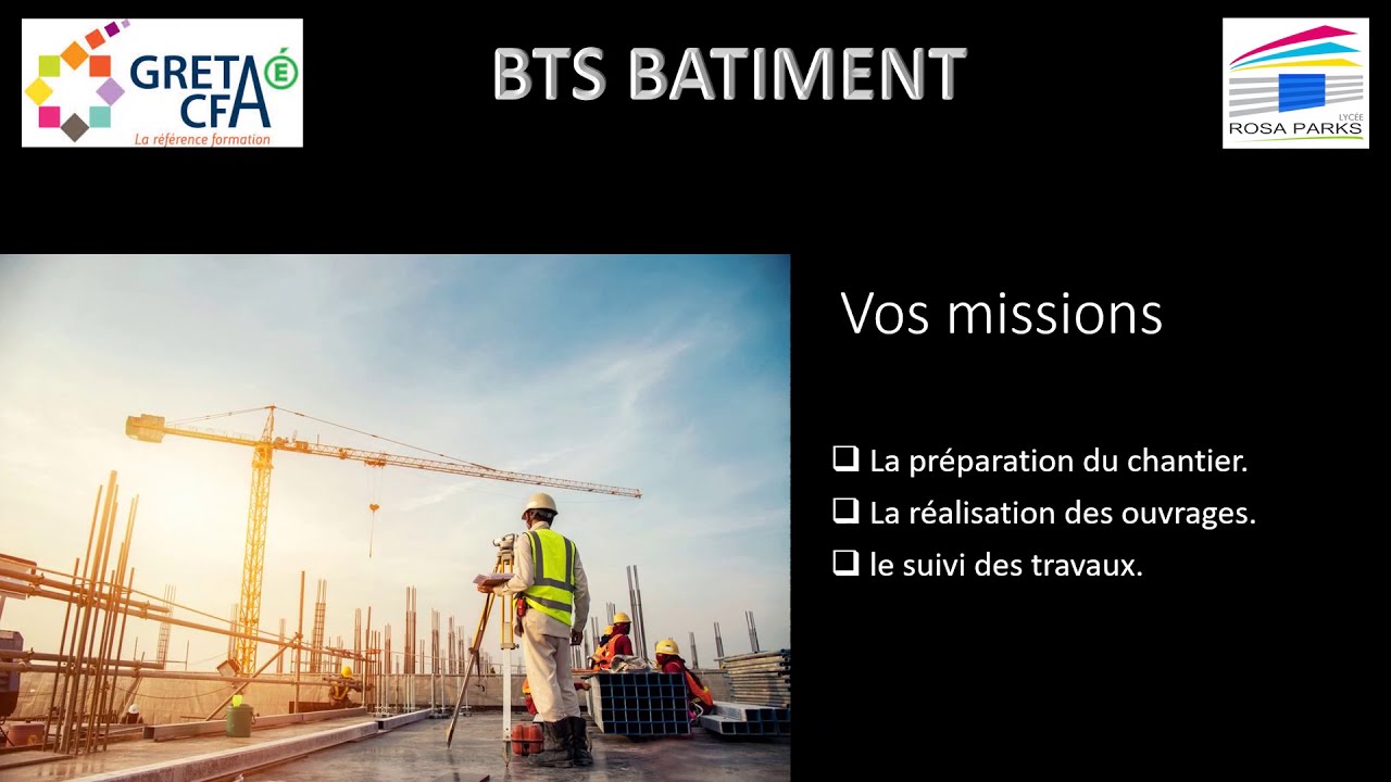 Présentation du BTS Bâtiment, Lycée Rosa Parks, La Roche sur Yon, 85.