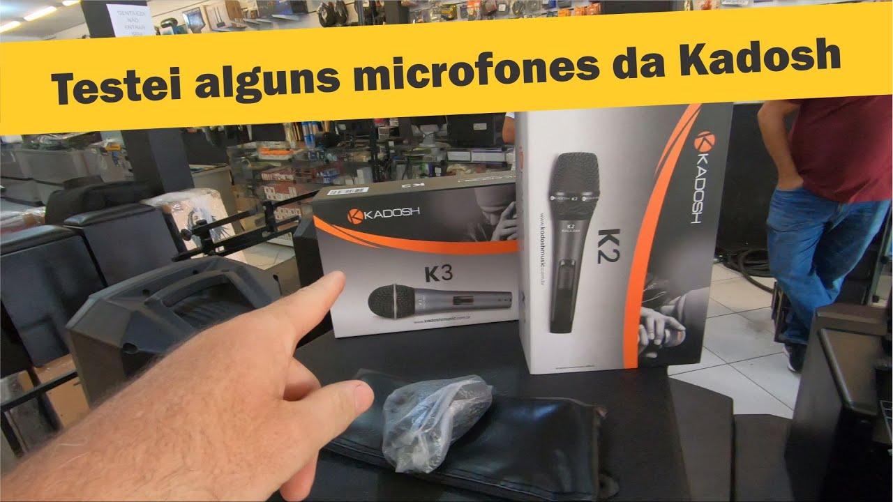 Testei os microfones da Kadosh na loja Som Brasil
