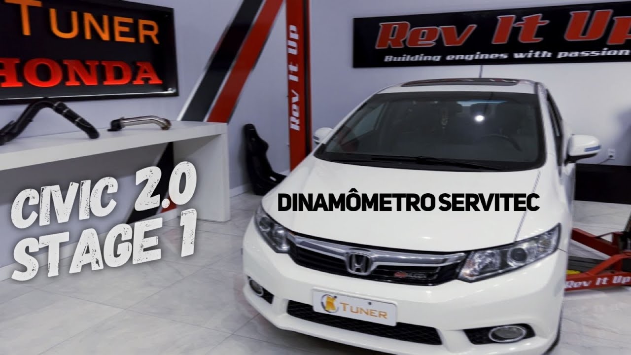 Civic 2.0 Stage 1 (Reflash KTuner) no Dinamômetro Servitec
