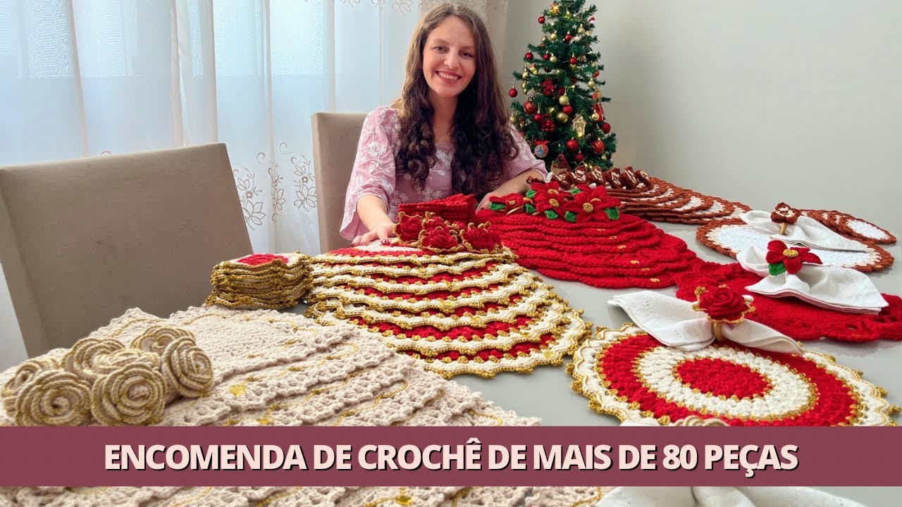 VLOG ENCOMENDA DE CROCHÊ DE MAIS DE 3000 REAIS E DE 88 PEÇAS | PASSO A PASSO | SOUSPLAT DE CROCHÊ
