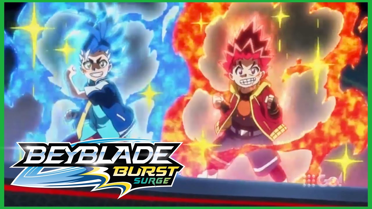 BEYBLADE BURST Surge Episode 21 - Aiger & Ranjiro vs Hikaru & Hyuga!