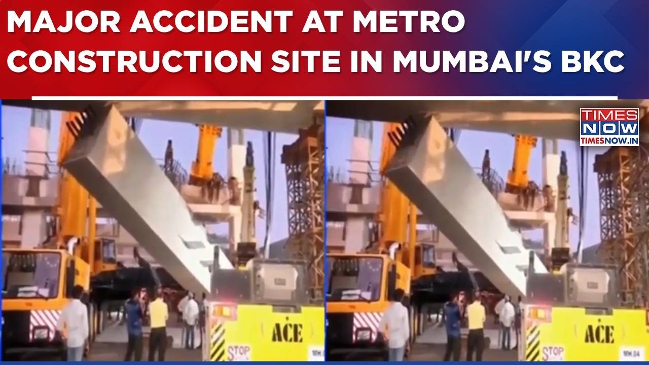 Major Mishap At Mumbai's BKC Metro Construction Site, Beam Collapses During Lifting | Breaking News