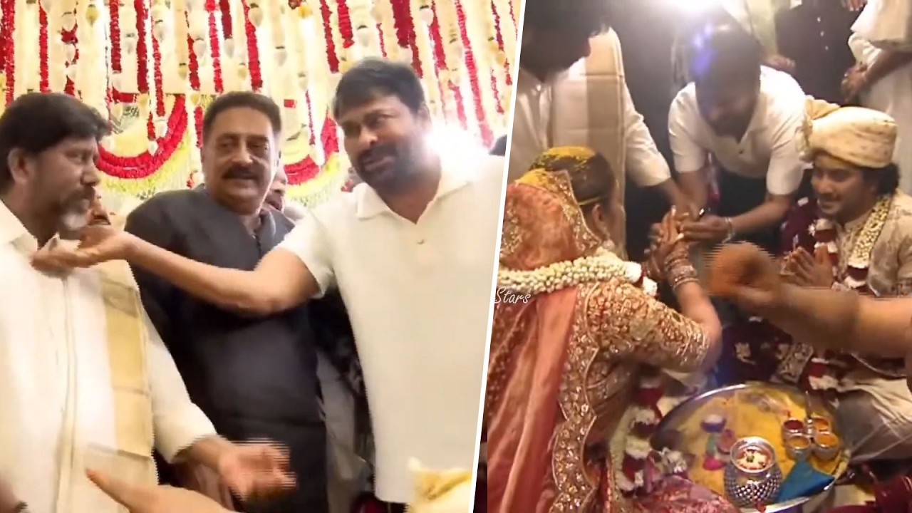 Mega Star Chiranjeevi & Prakash Raj Visuals @ Bhatti Vikramarka Son Surya Vikramaditya Marriage