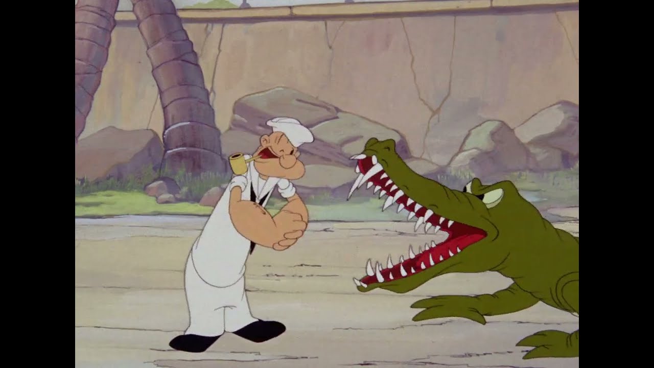 Popeye napping with a Crocodile (Popeye the Sailor Man - 