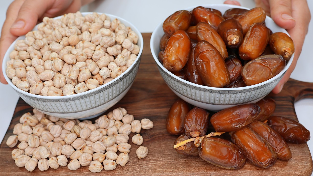 قنبلة فيتامينات في رمضان للتخلص من الإرهاق! عندك حمص وتمر حضري وصفة الملوك غداء ودواء صحية ومفيدة