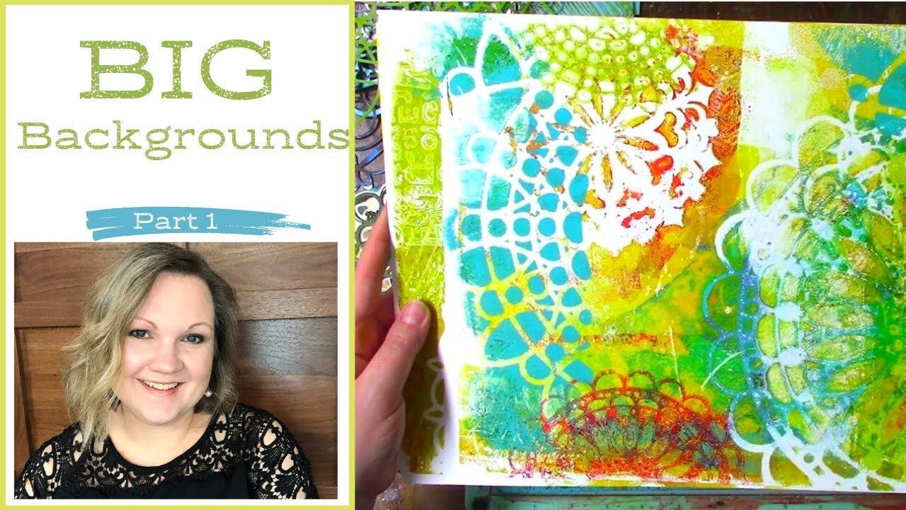 Big Backgrounds using Stencils, Embossing Folders and Texture Plates, with Denise Lush, Part 1