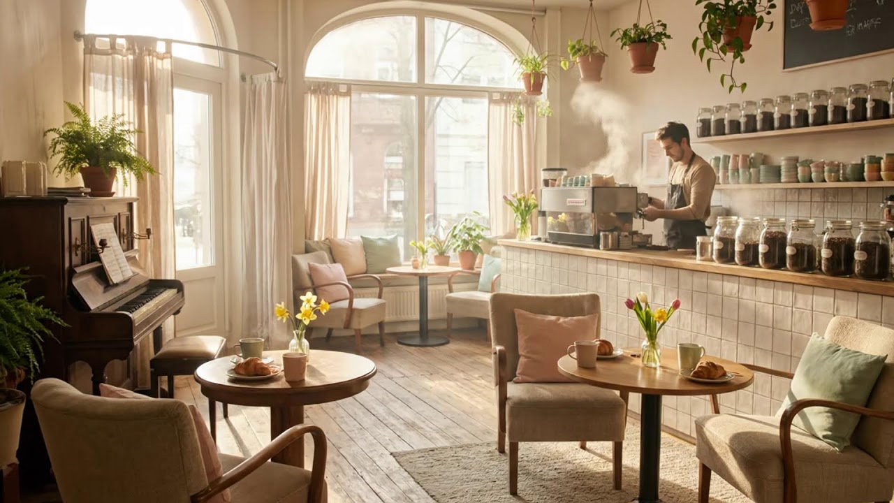 穏やかな春の朝のジャズカフェ ☀️🌸☕