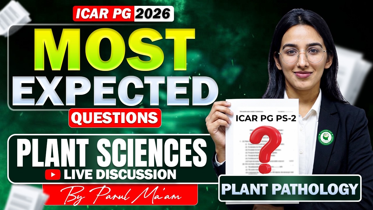 ICAR PG Plant Sciences Paper-2 | Plant Pathology Most Expected Question Discussion by Parul Ma'am