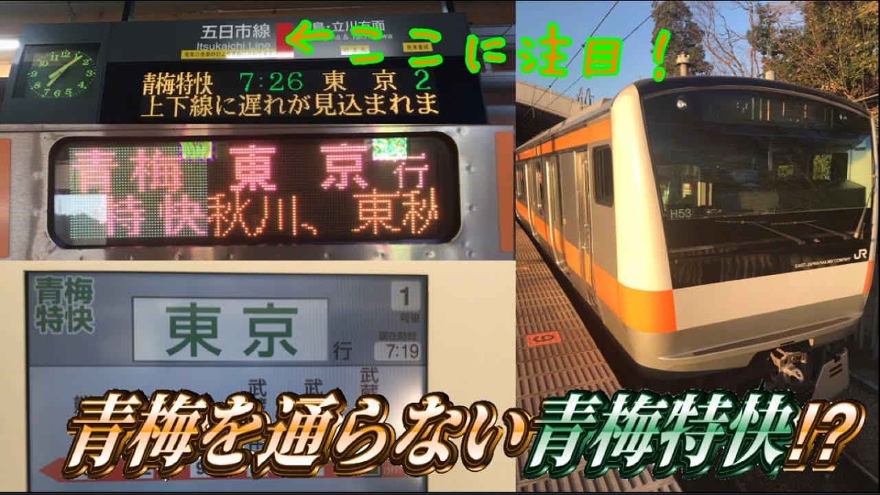 【青梅特快とは一体…】青梅を通らない青梅特快に乗ってきた