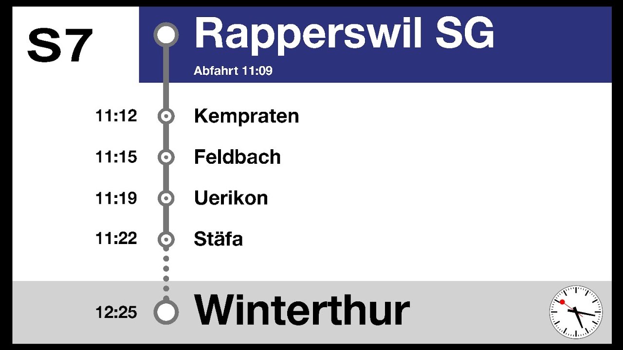 ZVV Ansagen, S7 (Rapperswil SG-Winterthur) | DPZ KISZ