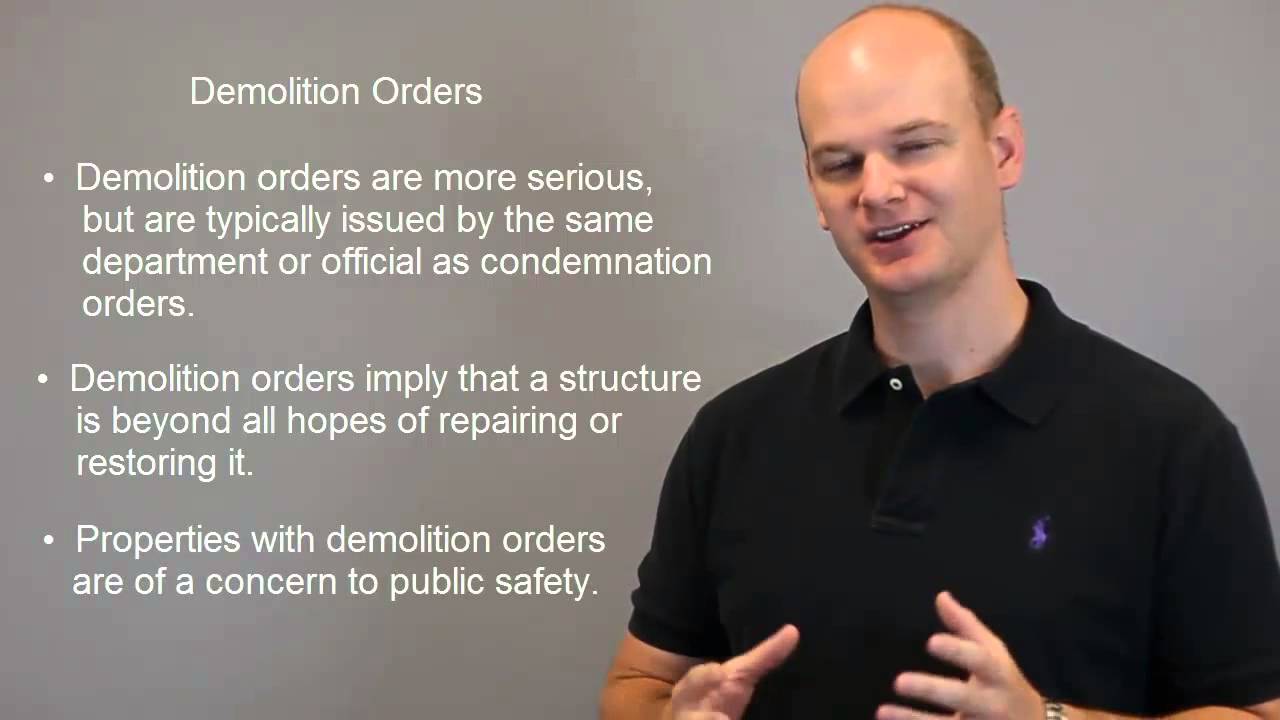 Condemnation and Demolition Orders - Two HUGE Tax Sale Issues