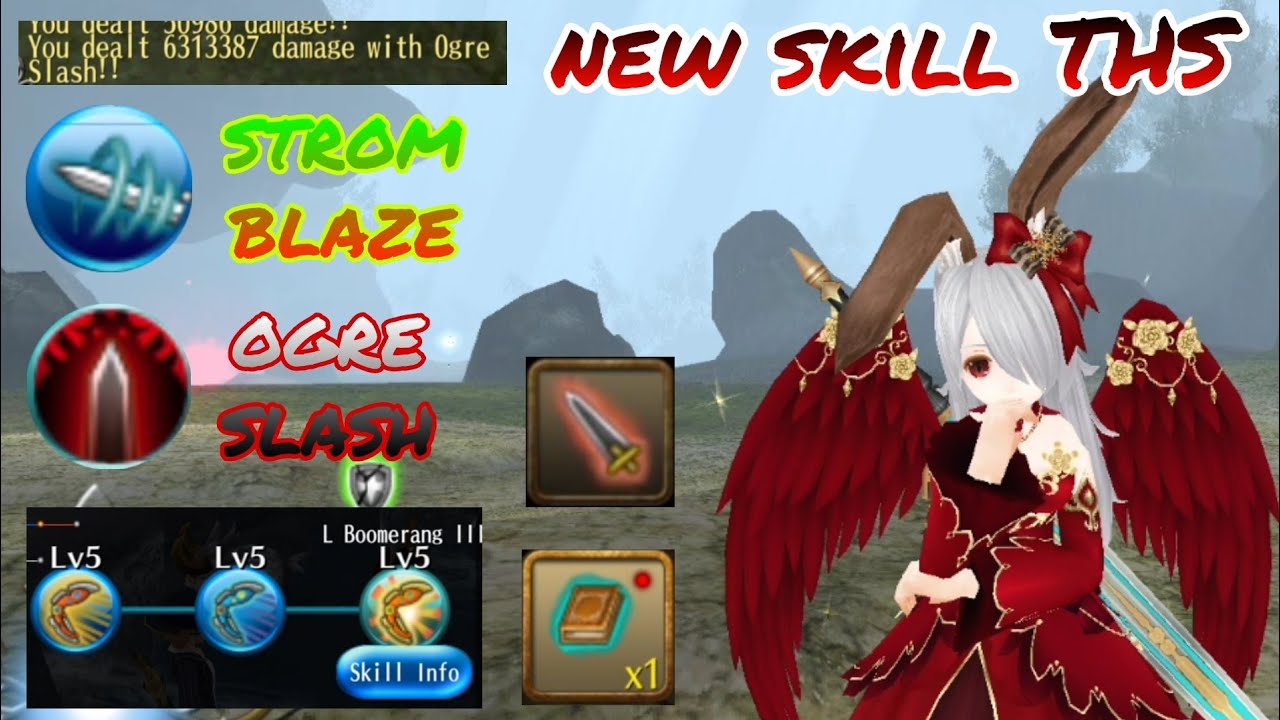toram online - new added skill Two Handed Sword (THS) strom blaze + ogre slash reviews - Yusagi